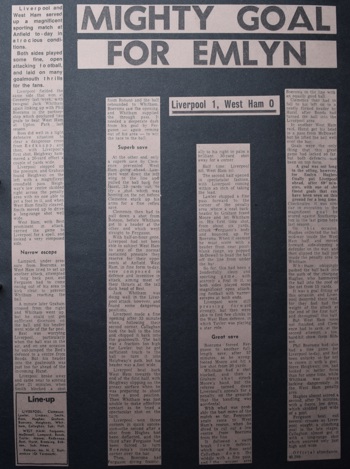 Mighty goal for Emlyn - 27 November 1971